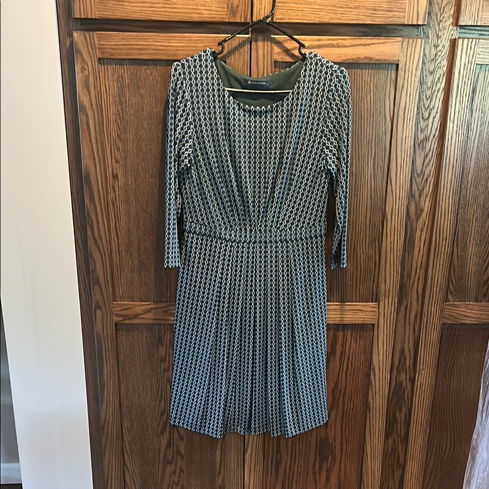 Green Chain Patterned Dress